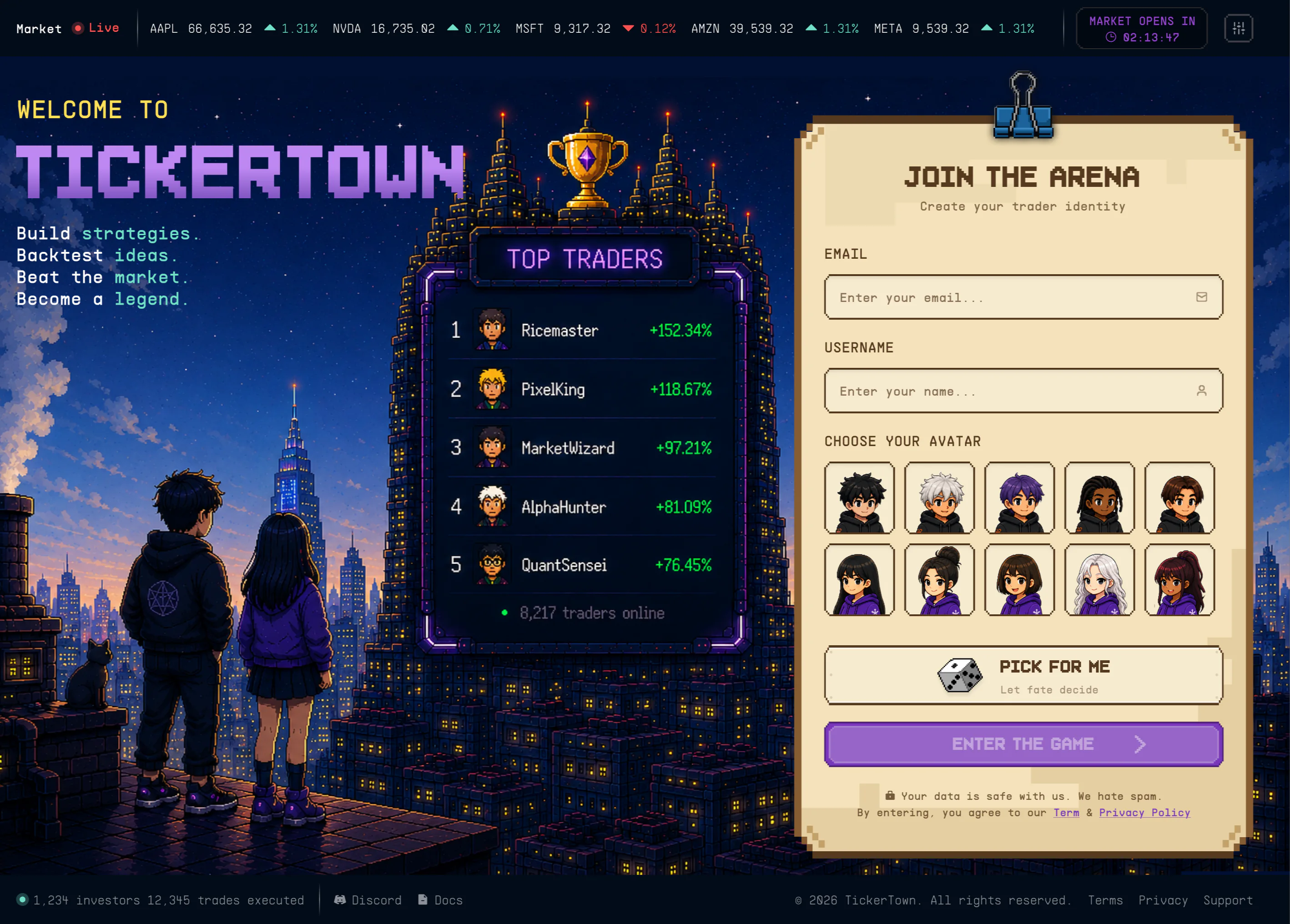 TickerTown Game Preview